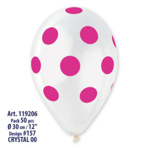 GS110: #000 Crystal Clear/Fuchsia Polka Dot 923339