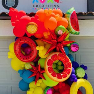 Organic balloons decor fruit