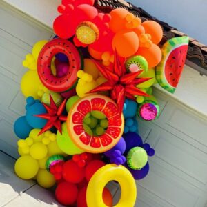 Organic balloons decor fruit