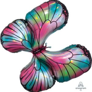 30″ Butterfly Iridescent Teal & Pink