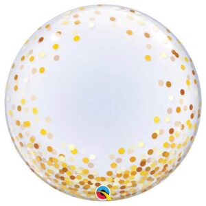 24″ GOLD CONFETTI DOTS DECO BUBBLE