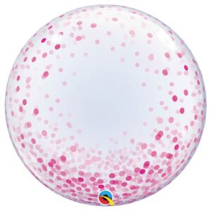 24″ PINK CONFETTI DOTS DECO BUBBLE