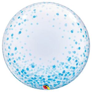 24″ BLUE CONFETTI DOTS DECO BUBBLE